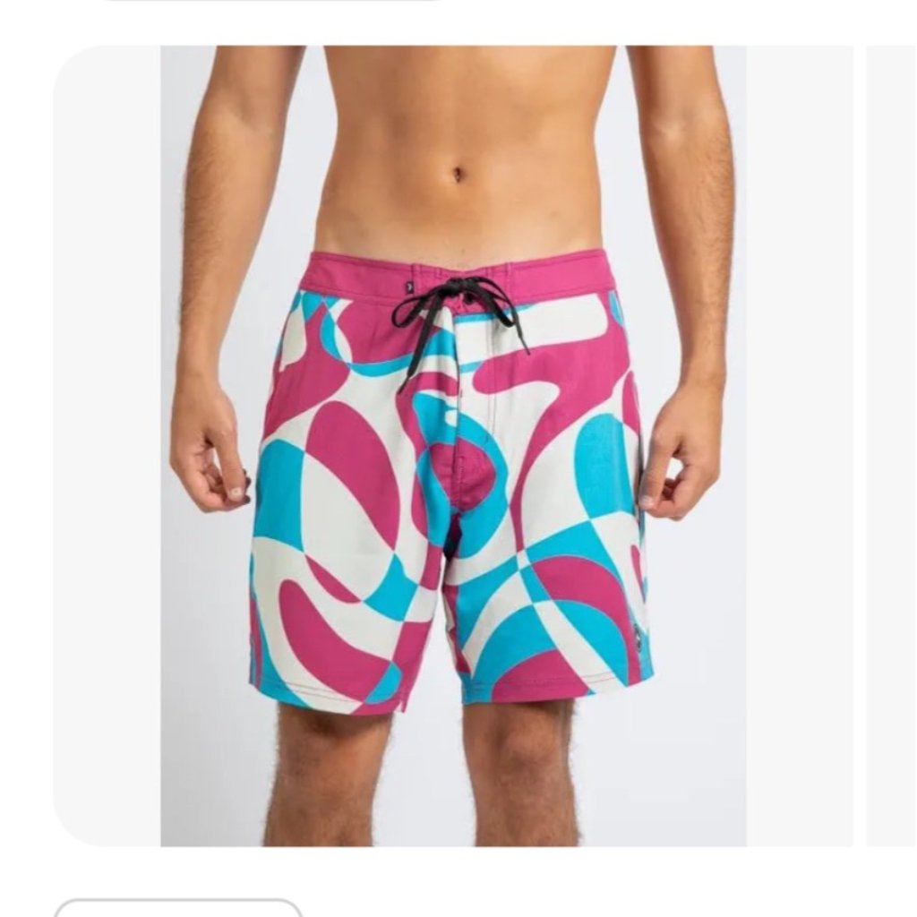 Rusty Brand New Bixby Pink Retro Boardshort Size 32 Nwt 58